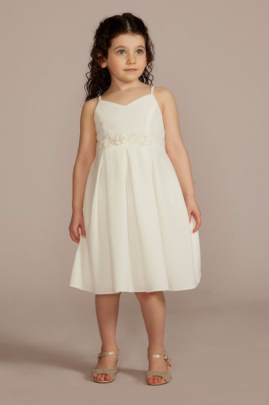 Pleated Crepe Spaghetti Strap Flower Girl Dress DB Studio WG1462