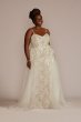 Lace Sheath Tall Plus Wedding Gown with Overskirt Galina Signature 4XL9SWG916