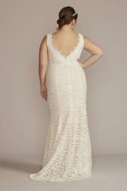 Lace Tank Tall Plus Wedding Gown with V-Back DB Studio 4XL9WG4061