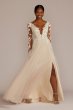 Lace Long Sleeve Lined Bodice Tall Wedding Gown Galina Signature 4XLSLLBSWG862