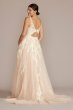 Illusion Plunge V-Neck Lace Wedding Gown Oleg Cassini CWG924