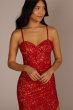 Allover Lace Corset Sheath with Side Slit Galina Signature WBM2897