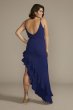 Plus Size Asymmetrical Ruffled Slit Crepe Dress DB Studio WBM3021V1W