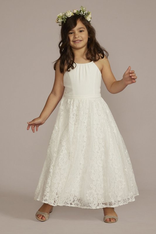 Shirred Halter Neck Ball Gown Flower Girl Dress DB Studio WG1444