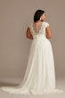 Plus Size New Style 9WG4011DB Lace Illusion Back Chiffon Wedding Gown with Pockets and Lace Bodice