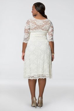 Plus Size Aurora Lace Short Wedding Dress Kiyonna 19130907DB