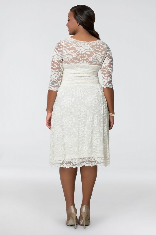 Plus Size Aurora Lace Short Wedding Dress Kiyonna 19130907DB