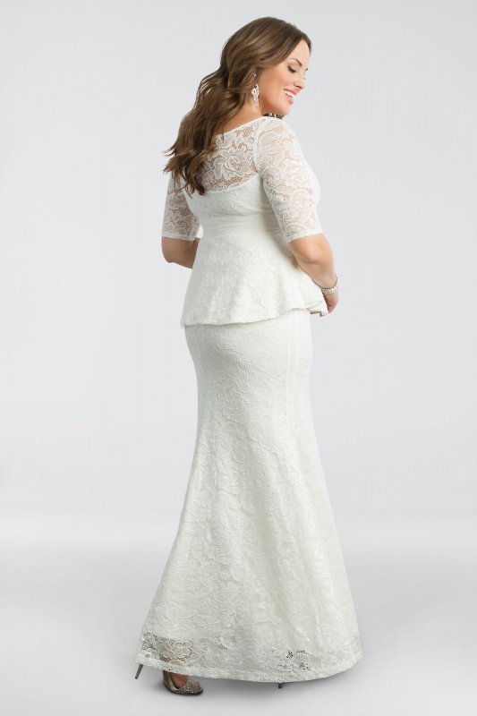 Poised Peplum Plus Size Wedding Gown Kiyonna 19150908