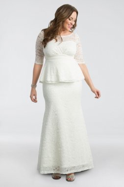 Poised Peplum Plus Size Wedding Gown Kiyonna 19150908