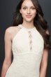 Short Halter Wedding Dress with Keyhole Cutout DB Studio 21395D