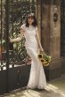 High-Neck Metallic Lace Mermaid Wedding Dress DB Studio 261032