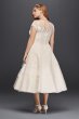 Extra Length Cap Sleeve Illusion Wedding Dress Oleg Cassini 4XL8CMK513