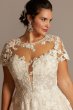 Lace Illusion Cap Sleeve Plus Size Wedding Dress Oleg Cassini 4XL8CWG833