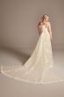 Lace Removable Bow Train Tall Plus Wedding Dress Oleg Cassini 4XL8CWG880