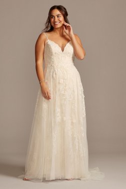 A-Line Plus Size Wedding Dress with Double Straps Melissa Sweet 4XL8MS251177