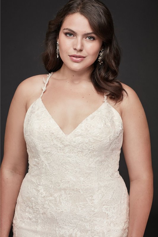 Chantilly Lace Cross-Back Plus Size Wedding Dress Melissa Sweet 4XL8MS251198