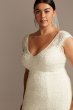 Hand Beaded Cap Sleeve Tall Plus Wedding Dress Melissa Sweet 4XL8MS251206