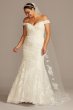 Plus Size Beaded Lace Mermaid Wedding Dress Oleg Cassini 4XL8XTCWG808