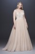 Beaded Sheer Organza Plus Size Wedding Dress Galina Signature 4XL9SWG784