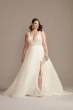 Applique Illusion Chiffon Tall Plus Wedding Dress Galina Signature 4XL9SWG842