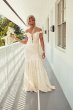 Off Shoulder Plunging Tall Plus Lace Wedding Dress Galina Signature 4XL9SWG855