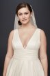 Cummerbund Satin Plus Size Wedding Dress David's Bridal Collection 4XL9V3848