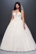 Hand-Beaded Illusion Plus Size Wedding Dress David's Bridal Collection 4XL9V3849