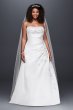 Extra Length A-line Side Drape Strapless Gown David's Bridal Collection 4XL9V9665