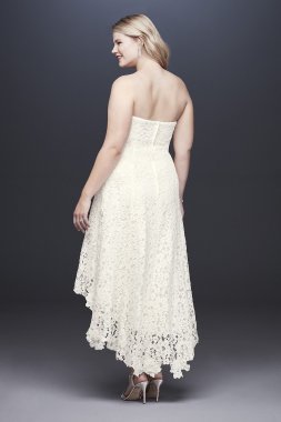 Tea-Length High-Low Lace Plus Size Wedding Dress Galina 4XL9WG3925