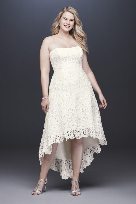 Tea-Length High-Low Lace Plus Size Wedding Dress Galina 4XL9WG3925