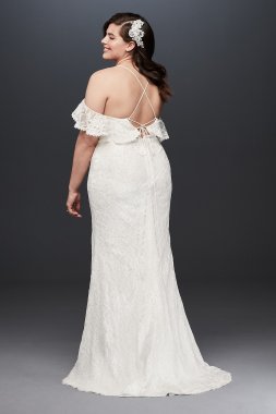 Strapless Floral Crochet Plus Size Wedding Dress Galina 9OP1360