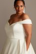 Off Shoulder Satin Gown Tall Plus Wedding Dress David's Bridal Collection 4XL9WG3979