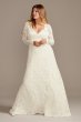 Scalloped Lace Open Back Tall Plus Wedding Dress David's Bridal Collection 4XL9WG3987