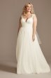 Beaded Cutout Back Chiffon Tall Plus Wedding Dress David's Bridal 4XL9WG4003