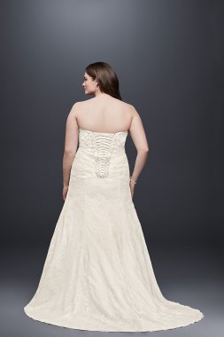 Lace Strapless Plus Size A Line Wedding Dress David's Bridal Collection 4XL9YP3344