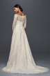 Off-The-Shoulder Lace A-Line Beaded Wedding Dress Oleg Cassini 4XLCWG765