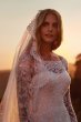 Off-The-Shoulder Lace A-Line Beaded Wedding Dress Oleg Cassini 4XLCWG765