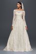 Off-The-Shoulder Lace A-Line Beaded Wedding Dress Oleg Cassini 4XLCWG765