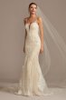 Beaded Scroll and Lace Mermaid Tall Wedding Dress Oleg Cassini 4XLCWG878