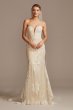 Beaded Scroll and Lace Mermaid Tall Wedding Dress Oleg Cassini 4XLCWG878