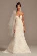 Lace Removable Bow Train Tall Wedding Dress Oleg Cassini 4XLCWG880