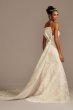 Lace Removable Bow Train Tall Wedding Dress Oleg Cassini 4XLCWG880