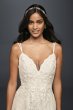 A-Line Scalloped Wedding Dress with Double Straps Melissa Sweet 4XLMS251177