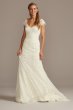 Hand Beaded Lace Cap Sleeve Tall Wedding Dress Melissa Sweet 4XLMS251206