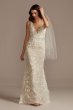 3D Leaves Applique Lace V-Neck Tall Wedding Dress Melissa Sweet 4XLMS251223