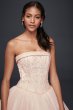 Extra Length Satin Beaded Bodice Wedding Dress David's Bridal Collection 4XLNT8017