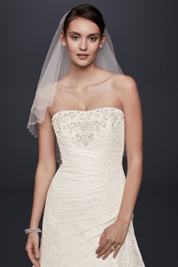 Lace Side Split Wedding Dress with Beading Detail David's Bridal Collection 4XLNTYP3344