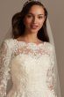 Long Sleeve Beaded Lace Tall Wedding Dress Oleg Cassini 4XLSLCWG780