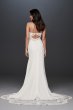 Beaded Bodice Sheer Lace Wedding Dress Galina Signature 4XLSV830