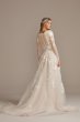 Plunging Illusion Sleeve Plus Size Wedding Dress Galina Signature 4XLSWG820